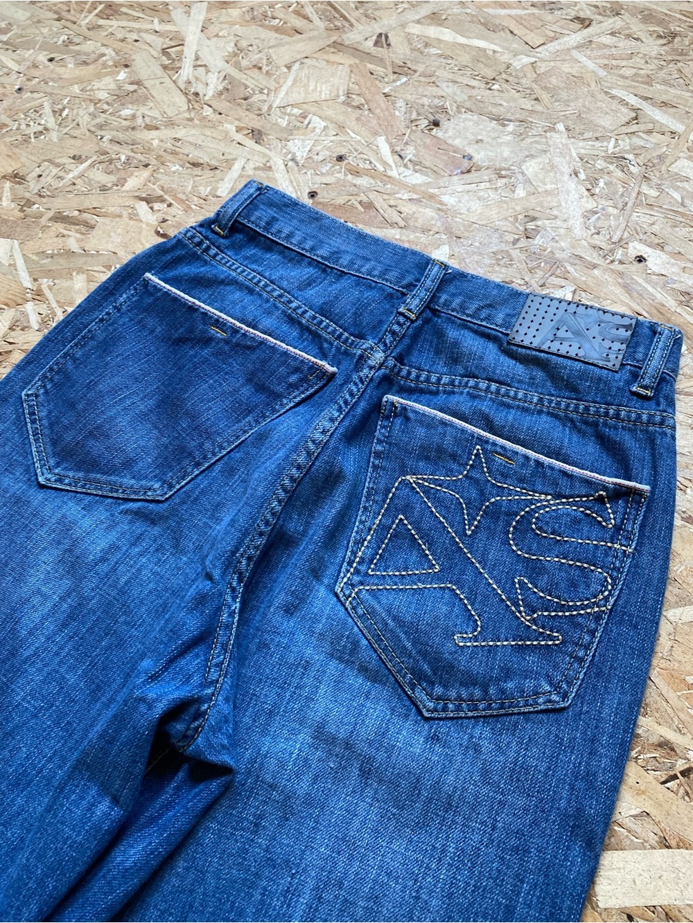 Blue Y2K Axis Embroided logo jorts